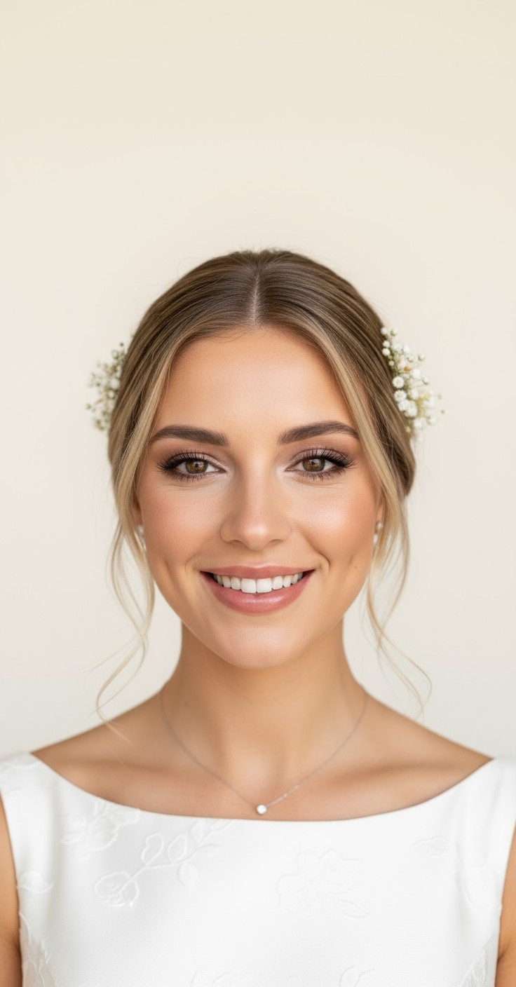 After Bridal Flower Bun